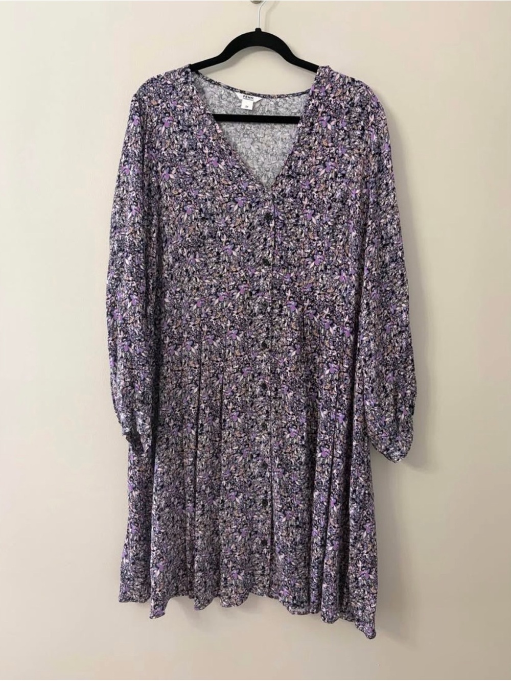 Penningtons Lavender and Gray Floral Blouse